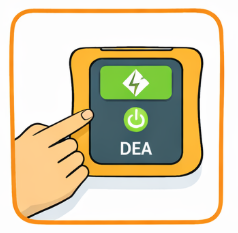 Encender el DEA y seguir sus instrucciones